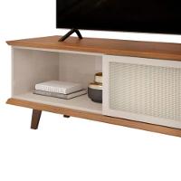 Rack Bistrol 1 Porta Com Painel Para Tv Ate 50 Polegadas Pratic Freijó E Off White 143cm - 10