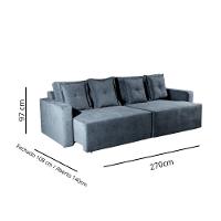 Sofá 5 Lugares Retrátil Fênix Linho Cinza 270cm - 2