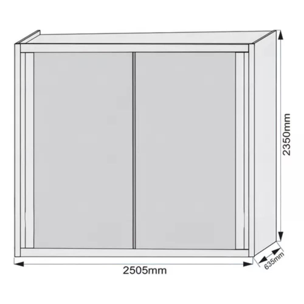 Guarda Roupa Casal Com Espelho 2 Portas 4 Gavetas Creta Off White E Peroba - 4