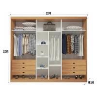 Guarda Roupa Casal 6 Portas 6 Gavetas Nilópolis Naturale E Off White - 4