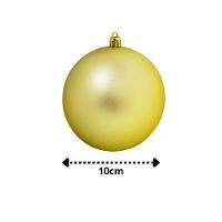 Jogo 6 Bolas Natal Dourada Mistas Glitter, Fosca E Lisa Grande 10cm - Bela Flor - 4