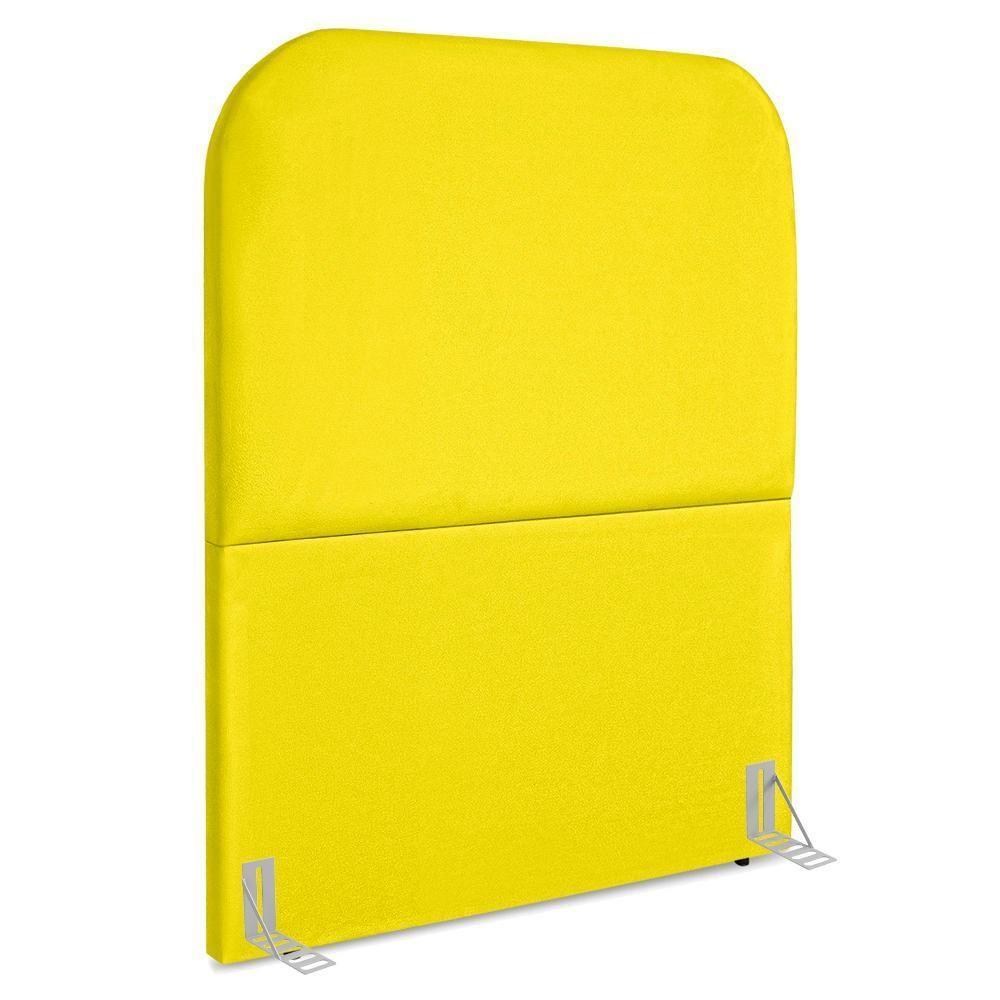 Cabeceira Solteiro 100 Cm Com Frame Alana Suede Amarelo Artte Amarelo - 1