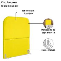 Cabeceira Solteiro 100 Cm Com Frame Alana Suede Amarelo Artte Amarelo