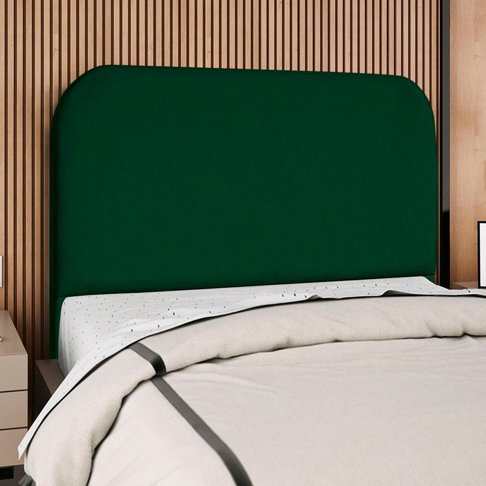 Cabeceira Casal 140 Cm Com Frame Alana Suede Verde Artte Verde - 2