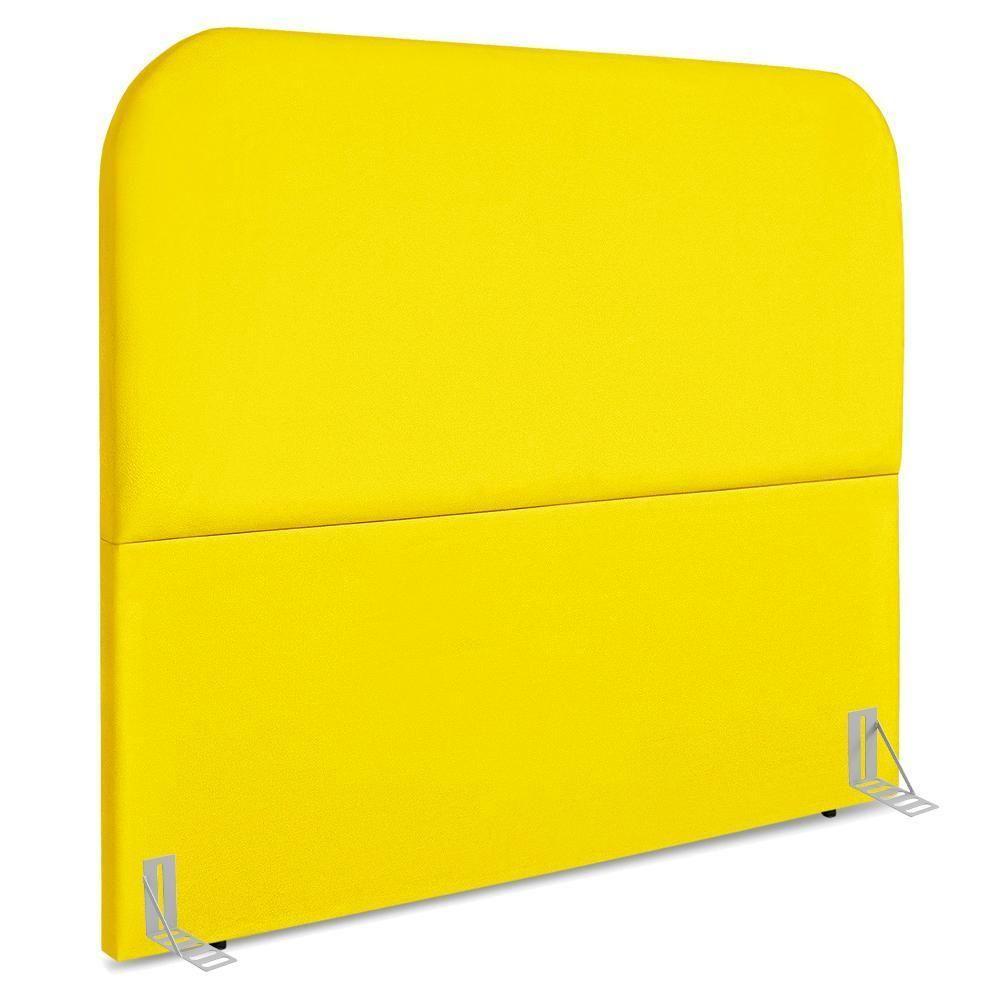 Cabeceira Queen 160 Cm Com Frame Alana Suede Amarelo Artte Amarelo - 1