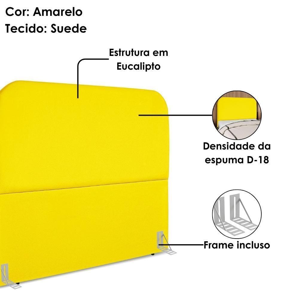 Cabeceira Queen 160 Cm Com Frame Alana Suede Amarelo Artte Amarelo - 4