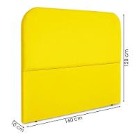Cabeceira Queen 160 Cm Com Frame Alana Suede Amarelo Artte Amarelo - 3