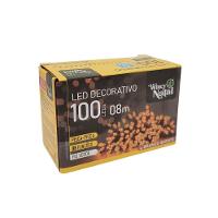 Pisca Led Branco Quente Sequencial 100 Lâmpadas 8 Funções Fio Verde 8 Metros 127v - 1