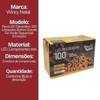 Pisca Led Branco Quente Sequencial 100 Lâmpadas 8 Funções Fio Verde 8 Metros 127v - 6