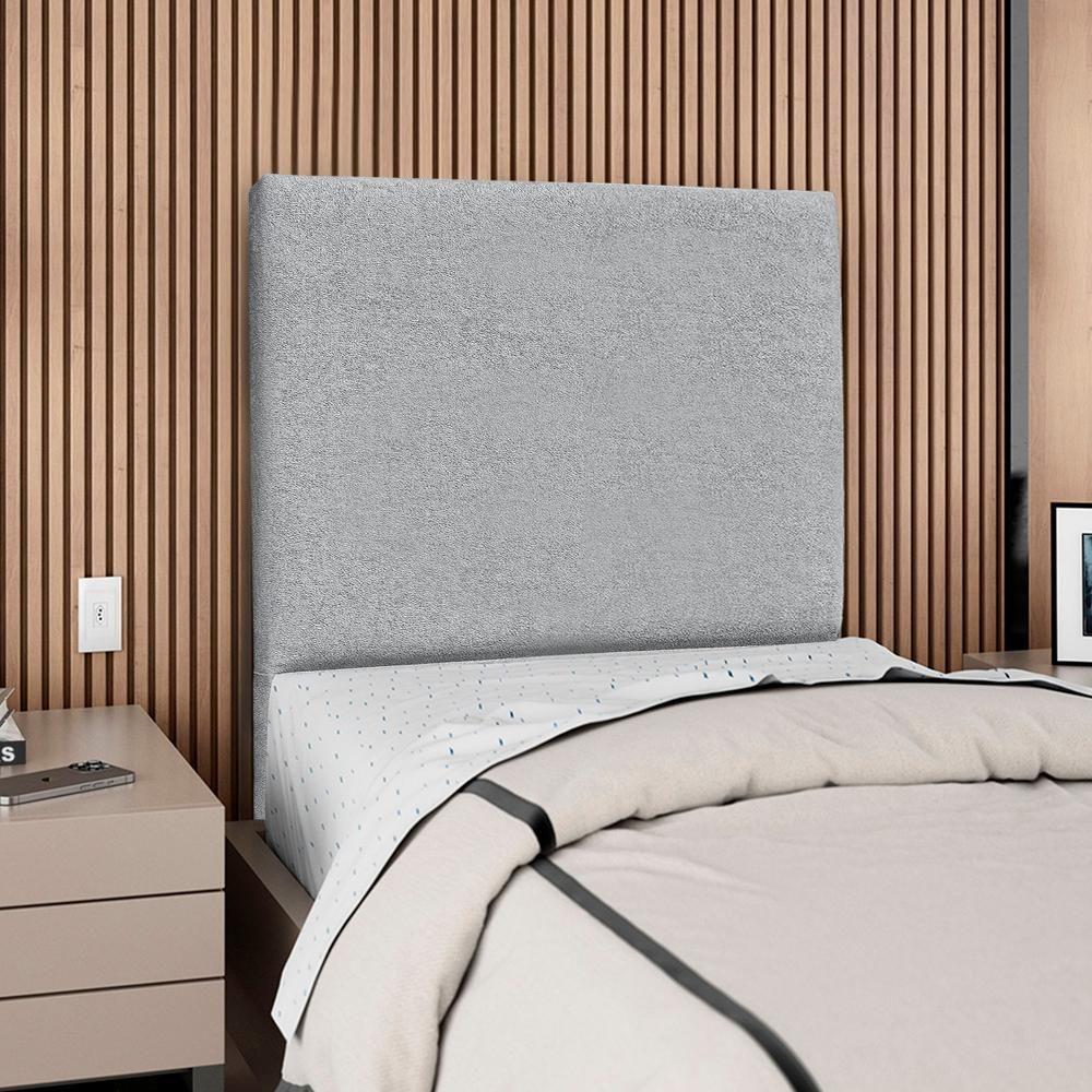 Cabeceira Solteiro 90 Cm Com Frame Luna Boucle Cinza Artte Cinza - 2
