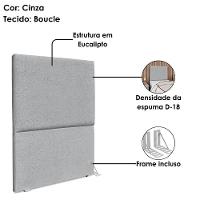 Cabeceira Solteiro 90 Cm Com Frame Luna Boucle Cinza Artte Cinza