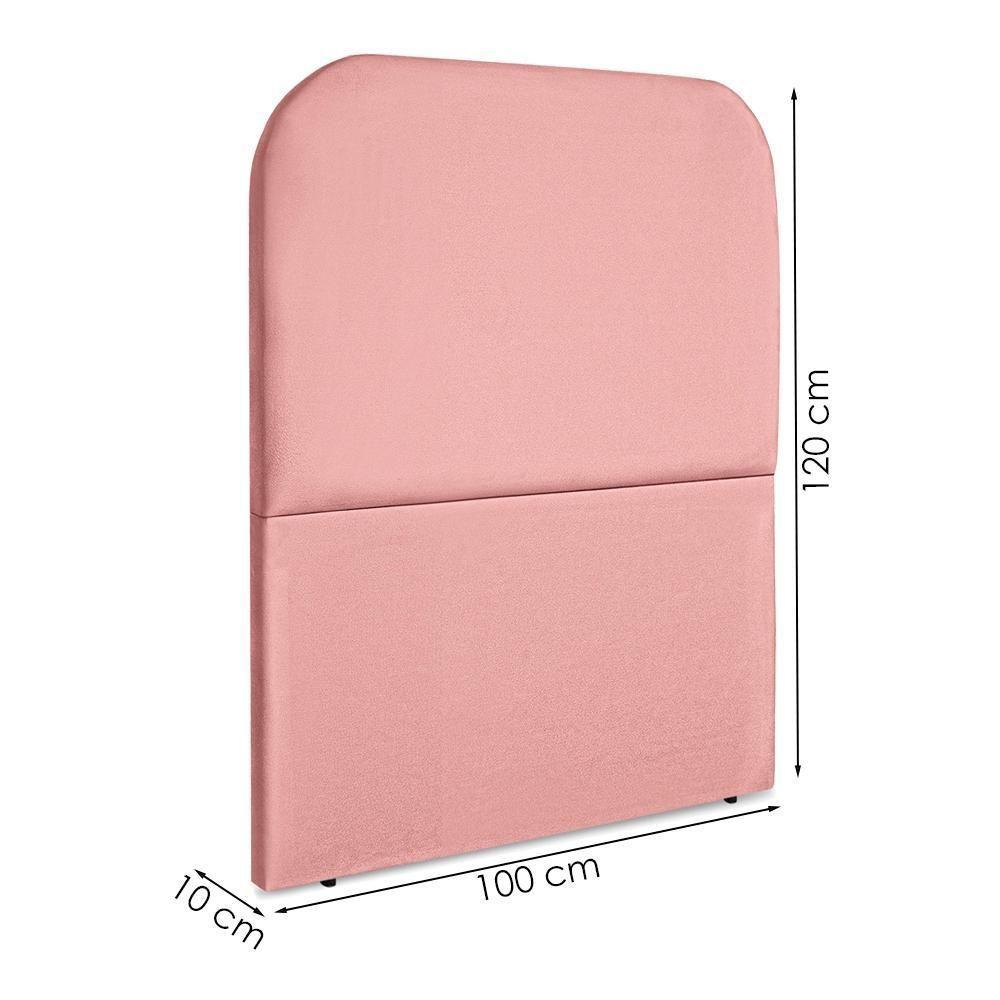 Cabeceira Solteiro 100 Cm Com Frame Alana Suede Rosa Artte Rosa - 3