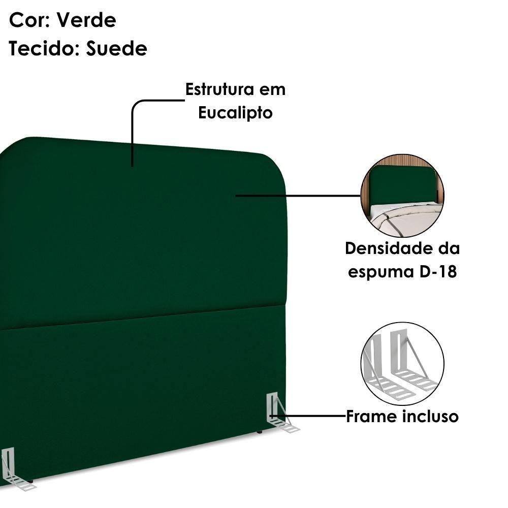 Cabeceira Queen 160 Cm Com Frame Alana Suede Verde Artte Verde - 4