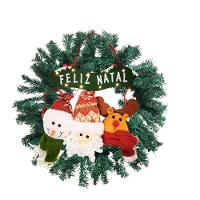 Guirlanda Decorada 50cm Placa Iluminada Led Trio Pelúcia Feliz Natal - Master Christmas - 1