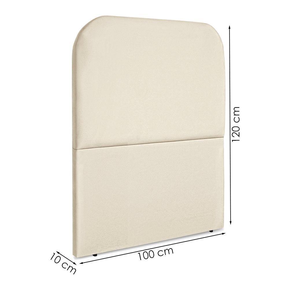 Cabeceira Solteiro 100 Cm Com Frame Alana Suede Bege Artte Bege - 3