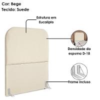 Cabeceira Solteiro 100 Cm Com Frame Alana Suede Bege Artte Bege