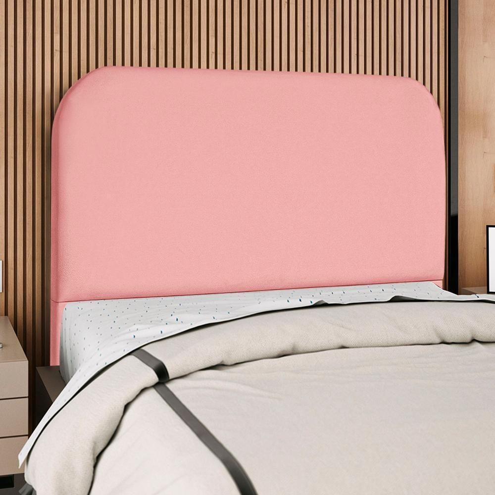 Cabeceira Casal 140 Cm Com Frame Alana Suede Rosa Artte Rosa - 2