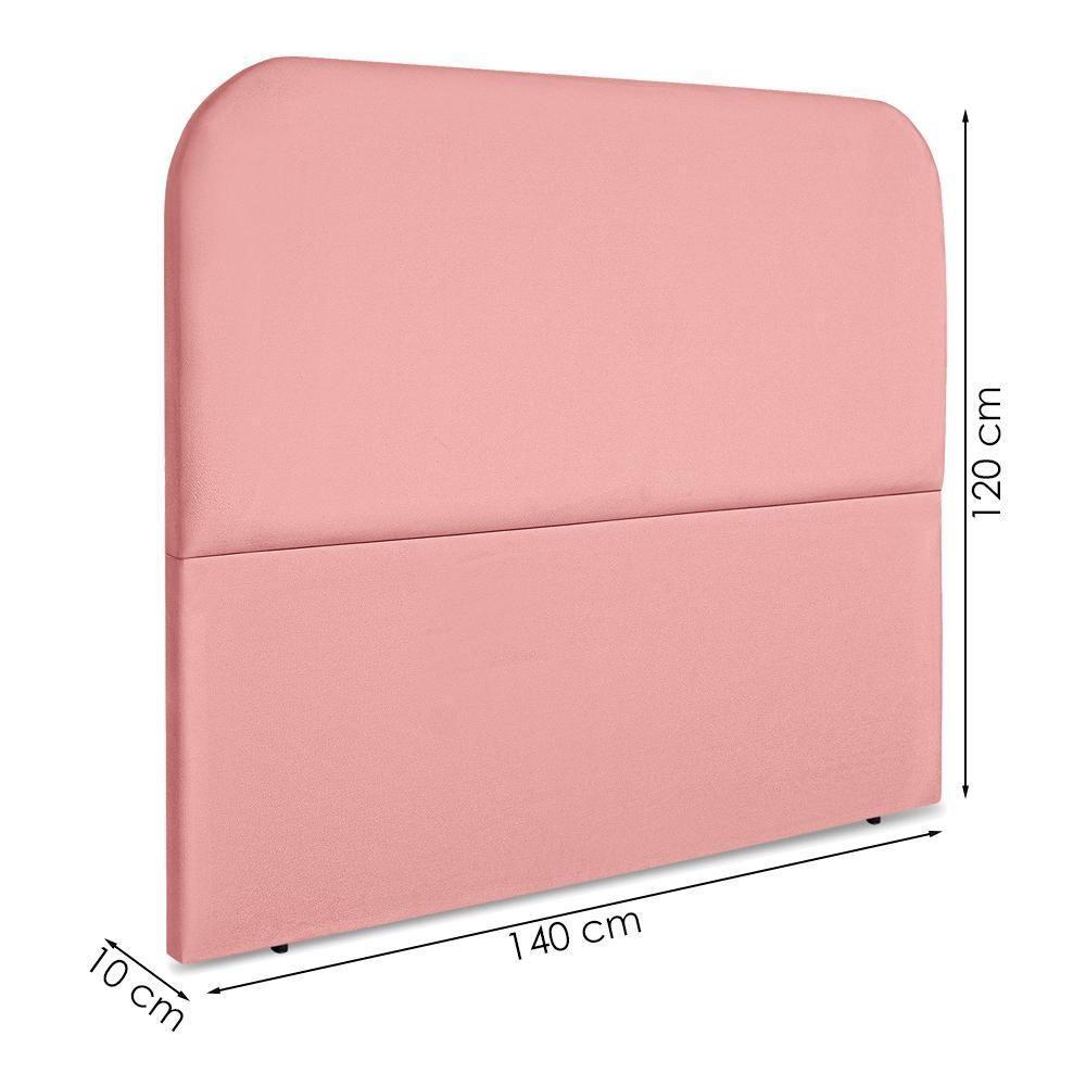 Cabeceira Casal 140 Cm Com Frame Alana Suede Rosa Artte Rosa - 3