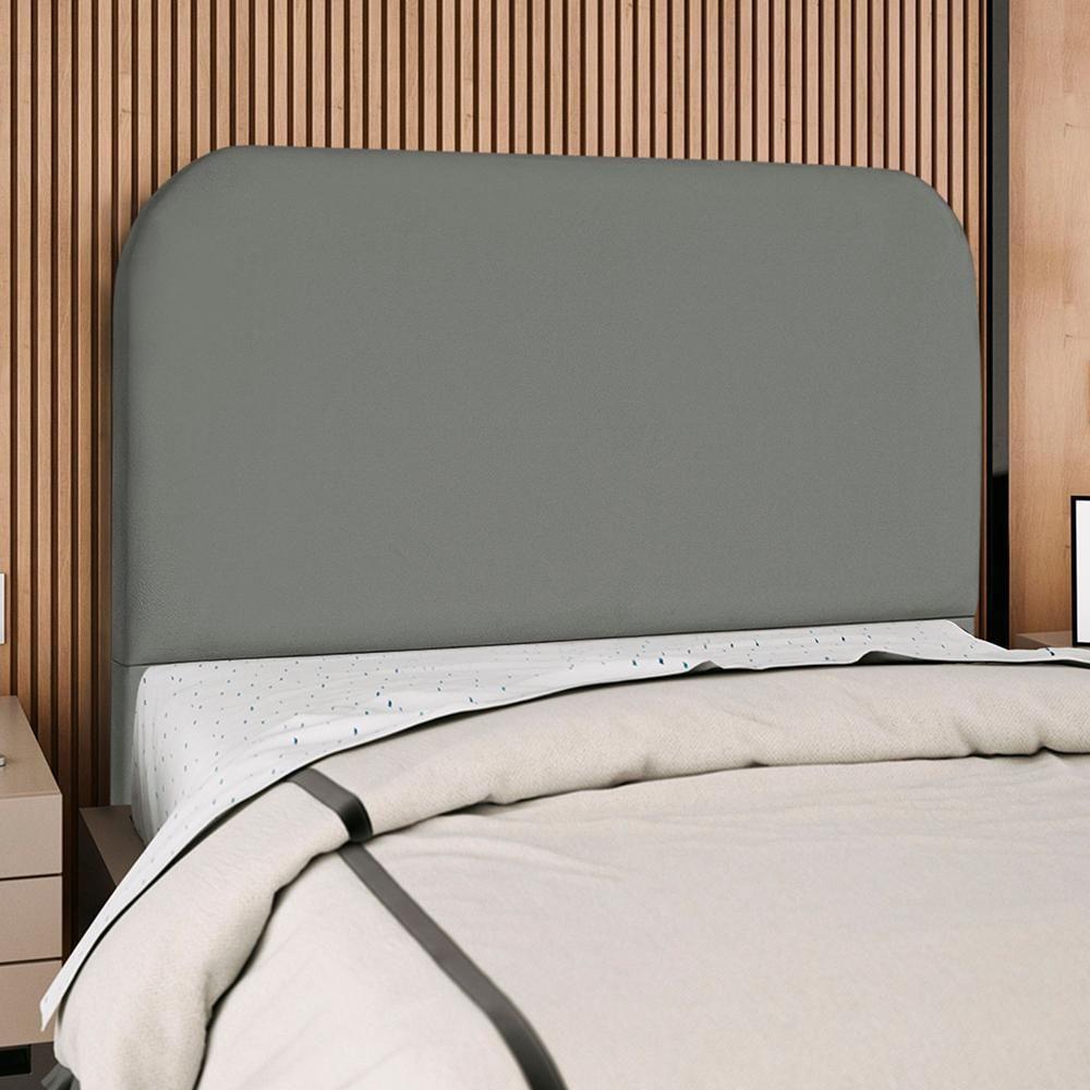 Cabeceira Casal 140 Cm Com Frame Alana Suede Cinza Artte Cinza - 2