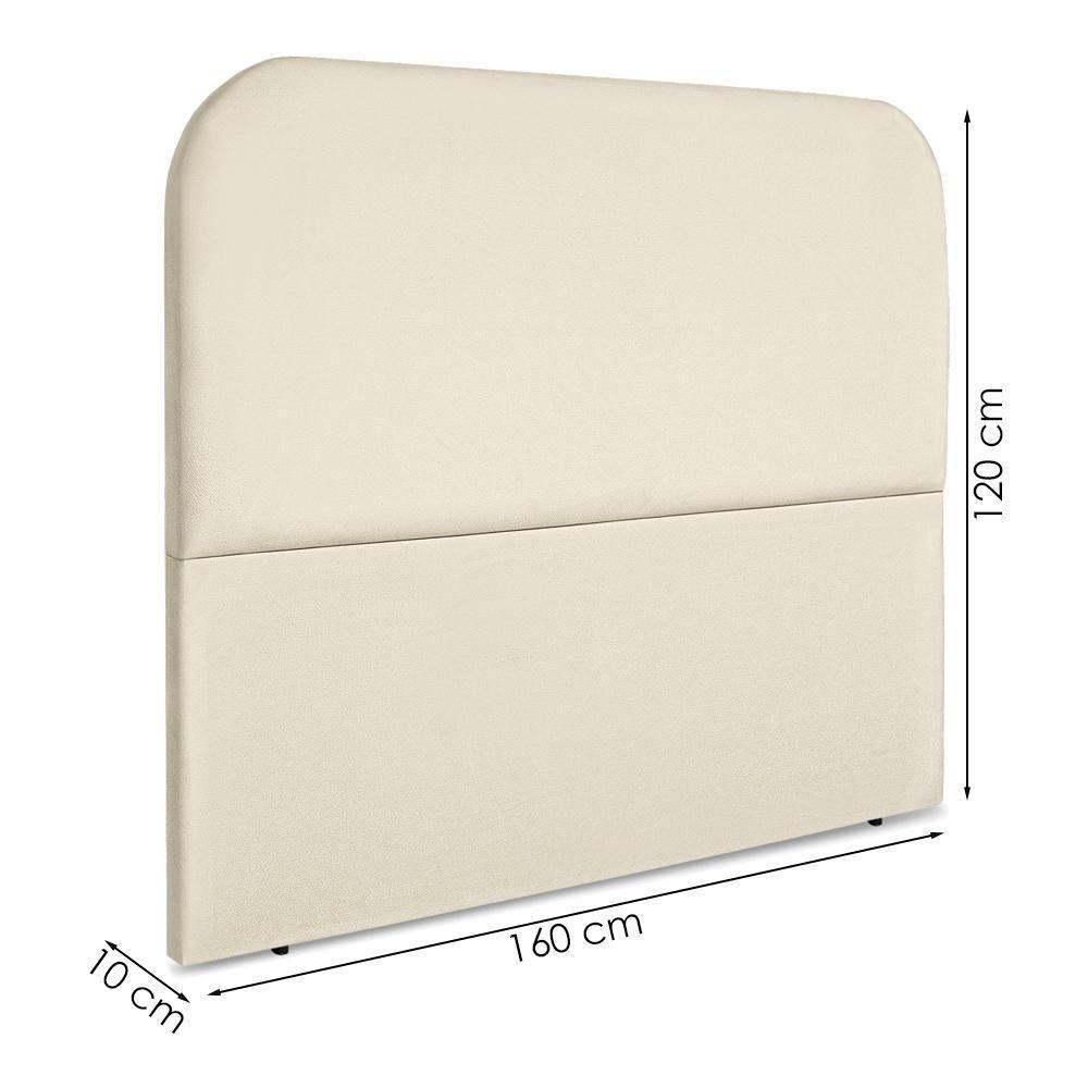 Cabeceira Queen 160 Cm Com Frame Alana Suede Bege Artte Bege - 3