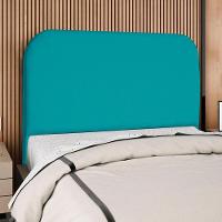 Cabeceira Queen 160 Cm Com Frame Alana Suede Azul Turquesa Artte Azul Turquesa