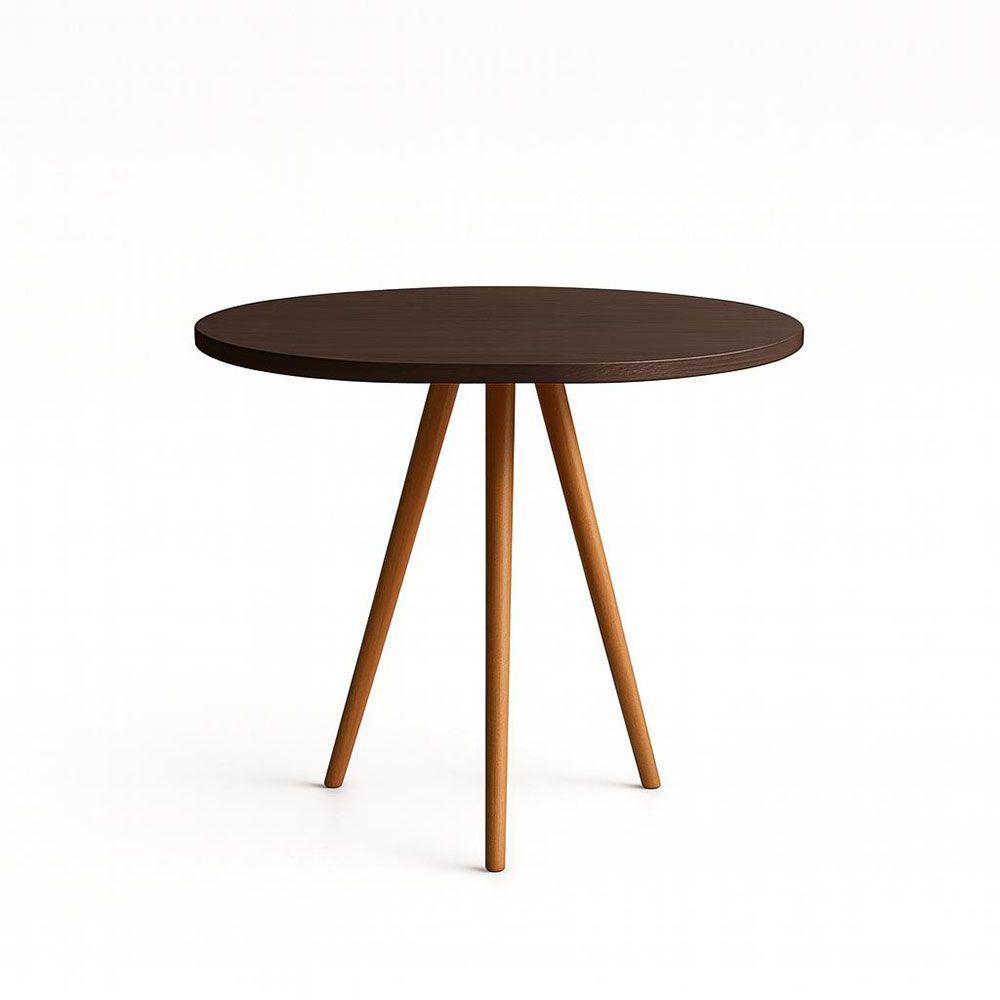 Mesa De Jantar Redonda 70cm Tripé Bistrô Mdf Madeira Cor Castanho - 2