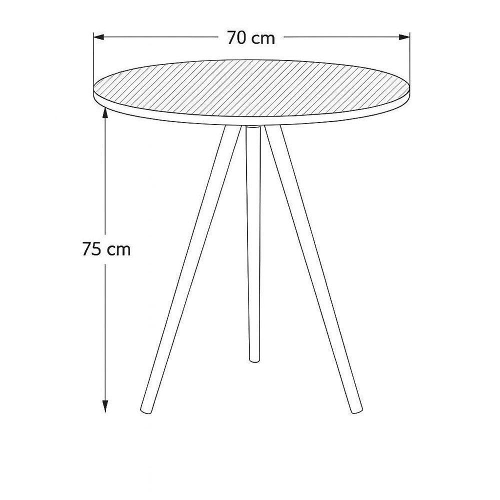 Mesa De Jantar Redonda 70cm Tripé Bistrô Mdf Madeira Cor Castanho - 5