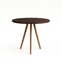 Mesa De Jantar Redonda 70cm Tripé Bistrô Mdf Madeira Cor Castanho - 2