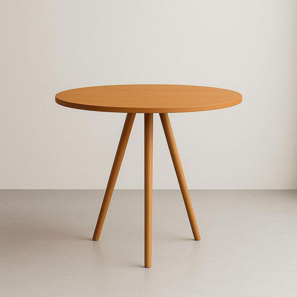 Mesa De Jantar Redonda 70cm Tripé Bistrô Mdf Madeira Cor Mel - 1