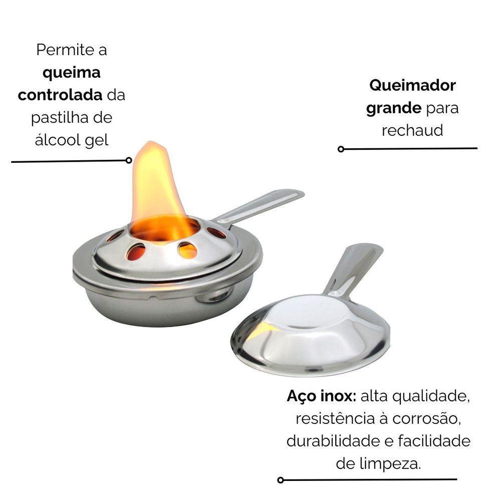 Queimador Grande Aço Inox Para Rechaud Ravinox 000019 - 5