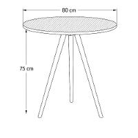 Mesa De Jantar Redonda 80cm Tripé Bistrô Mdf Madeira Cor Preto - 3