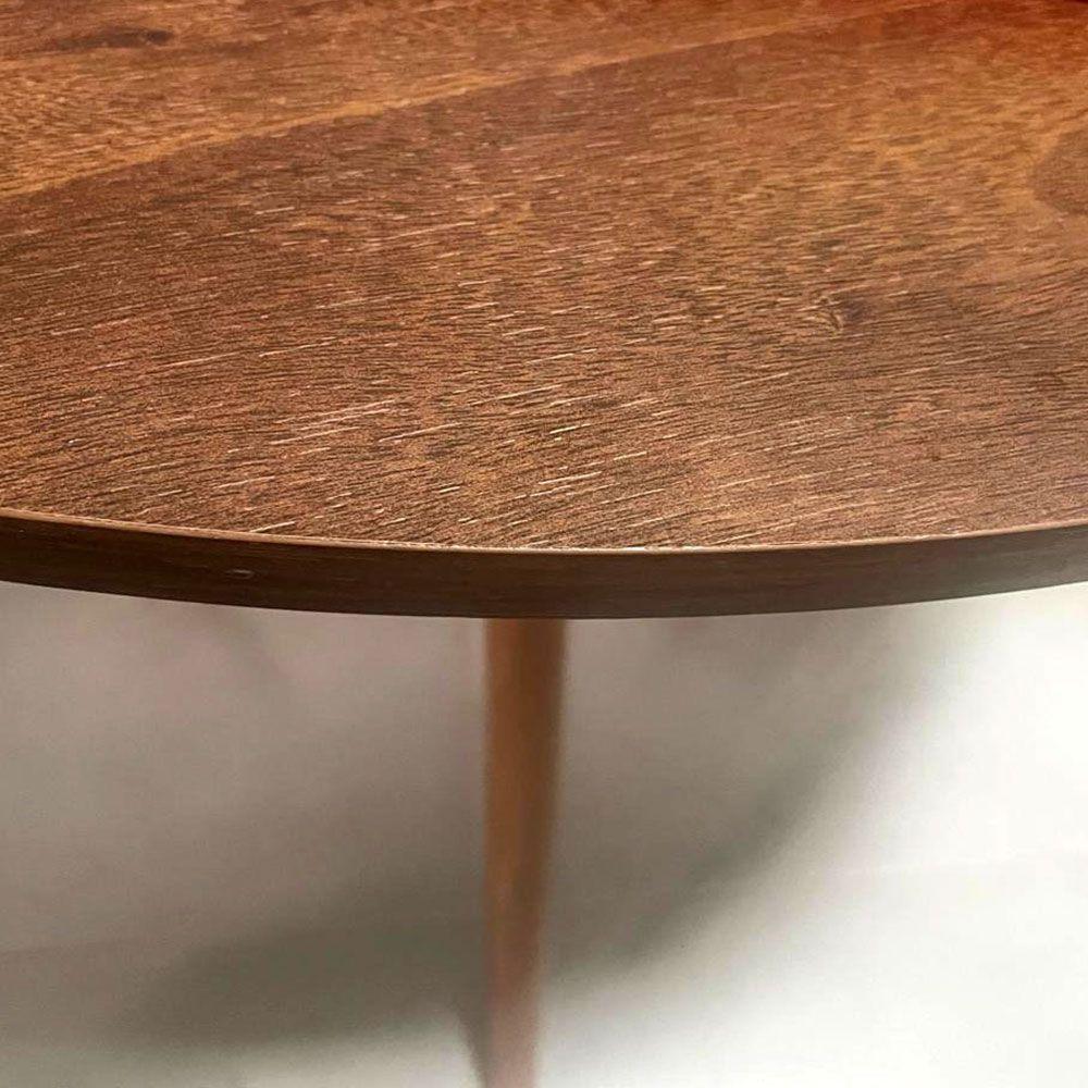Mesa De Jantar Redonda 80cm Tripé Bistrô Mdf Madeira Cor Castanho - 3