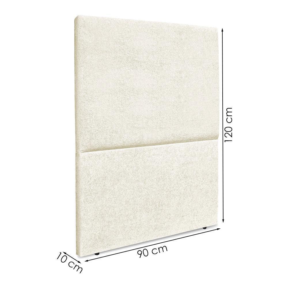 Cabeceira Solteiro 90 Cm Com Frame Luna Boucle Bege Artte Bege - 3