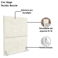 Cabeceira Solteiro 90 Cm Com Frame Luna Boucle Bege Artte Bege