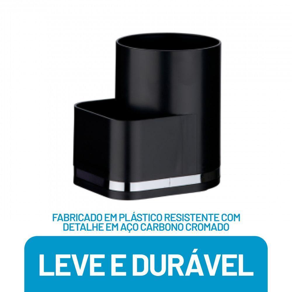 Porta Detergente Pia Bucha Esponja Preto Future Future 1253pt - 4