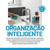 Porta Detergente Pia Bucha Esponja Preto Future Future 1253pt - 5