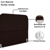 Cabeceira Queen 160 Cm Com Frame Alana Suede Marrom Artte Marrom