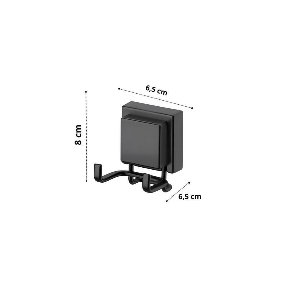 Kit Banheiro Preto Fosco Ventosa 04 Peças Future Banho Rosto Prakza - 5