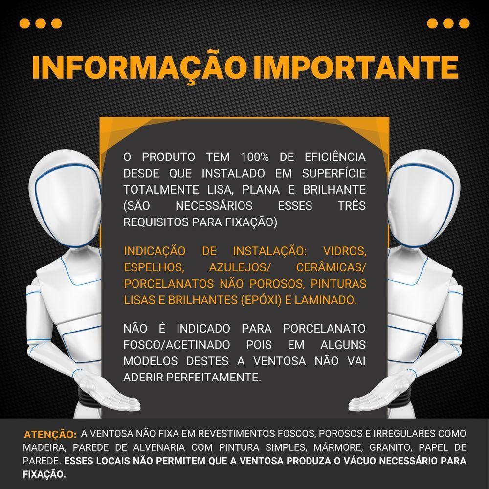 Kit Banheiro Preto Fosco Ventosa 04 Peças Future Banho Rosto Prakza - 6