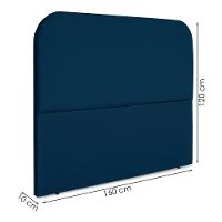Cabeceira Queen 160 Cm Com Frame Alana Suede Azul Marinho Artte Azul Marinho - 8