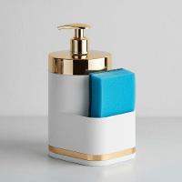 Organizador Pia Cozinha Porta Detergente Esponja Branco Dourado Future 1224bcd - 2