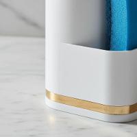 Organizador Pia Cozinha Porta Detergente Esponja Branco Dourado Future 1224bcd