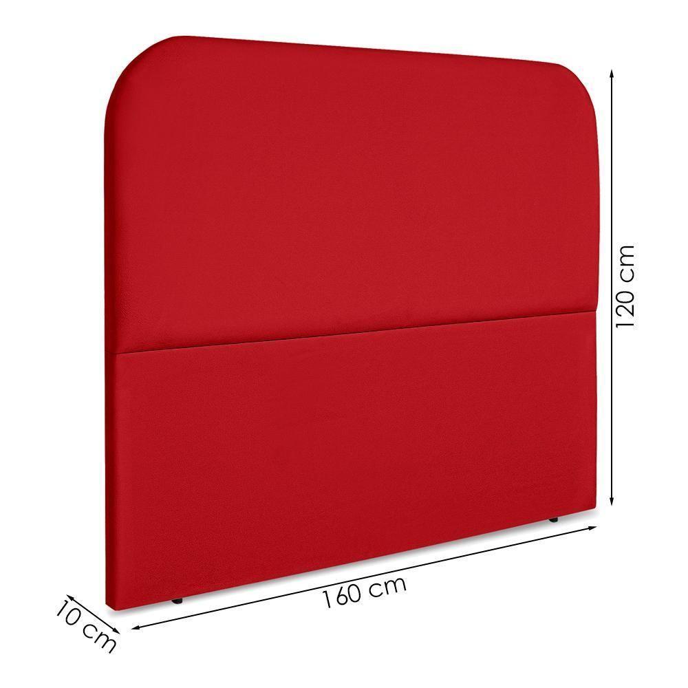Cabeceira Queen 160 Cm Com Frame Alana Suede Vermelho Artte Vermelho - 3