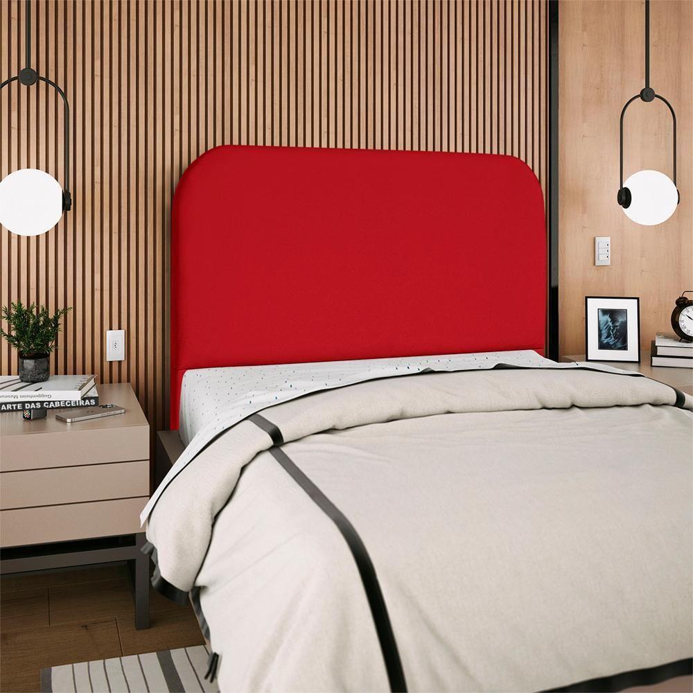 Cabeceira Queen 160 Cm Com Frame Alana Suede Vermelho Artte Vermelho - 8