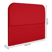 Cabeceira Queen 160 Cm Com Frame Alana Suede Vermelho Artte Vermelho - 3