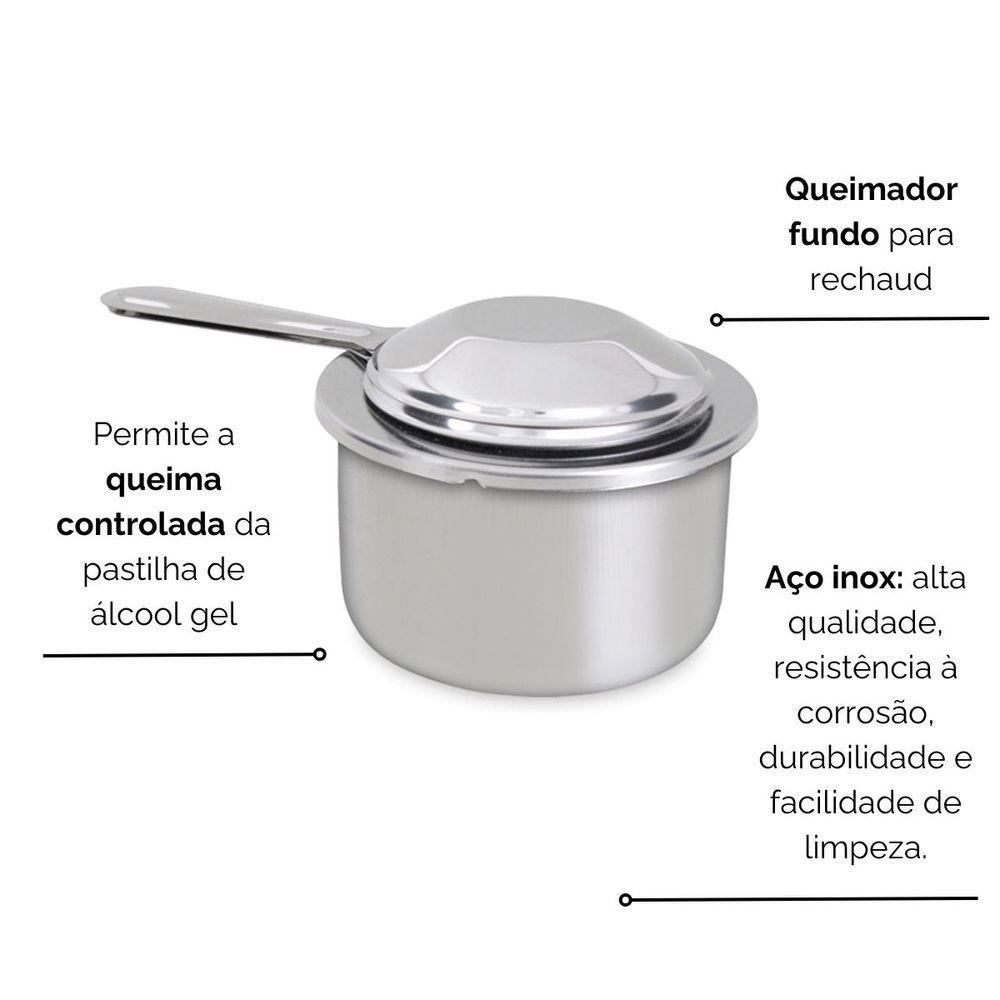 Queimador Inox Fundo Para Rechaud Ravinox 000030 - 5