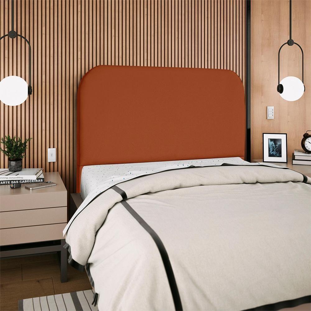Cabeceira Queen 160 Cm Com Frame Alana Suede Terracota Artte Terracota - 8