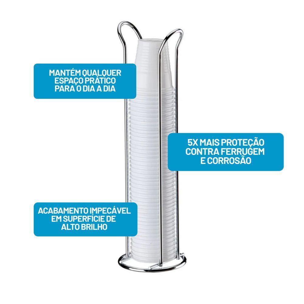 Kit Mesa 2 Peças Aço Carbono Future Porta Copo Suporte Guardanapo - 3