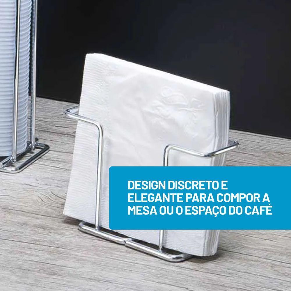 Kit Mesa 2 Peças Aço Carbono Future Porta Copo Suporte Guardanapo - 4
