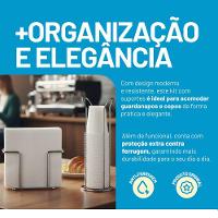 Kit Mesa 2 Peças Aço Carbono Future Porta Copo Suporte Guardanapo - 2